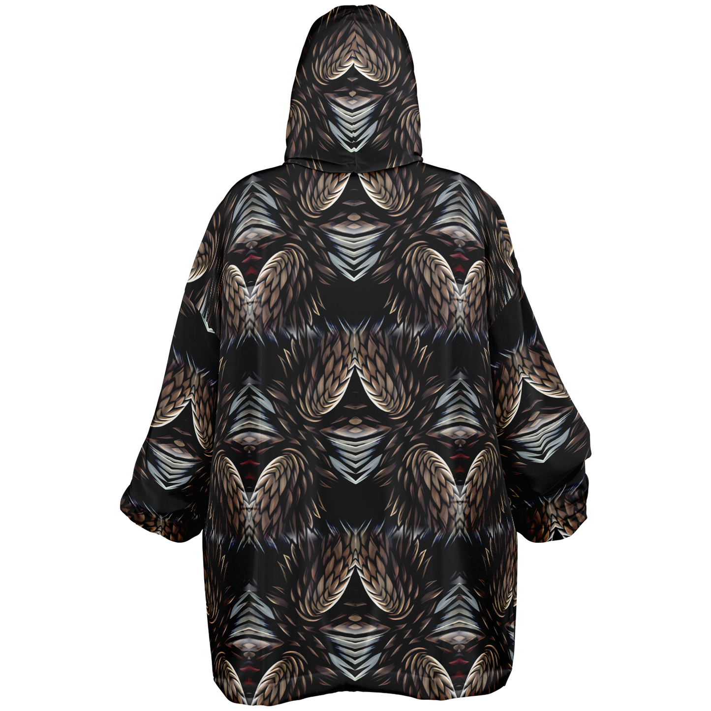 Men's Abstract Dark Kaleidoscope Pattern All Over Print Snug Hoodie