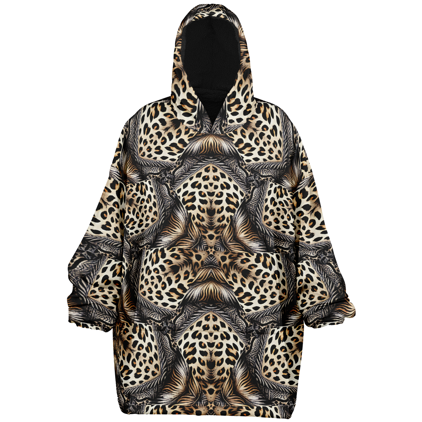 Men's Kaleidoscope Leopard  Pattern All-Over Print Snug Hoodie Snug Hoodie