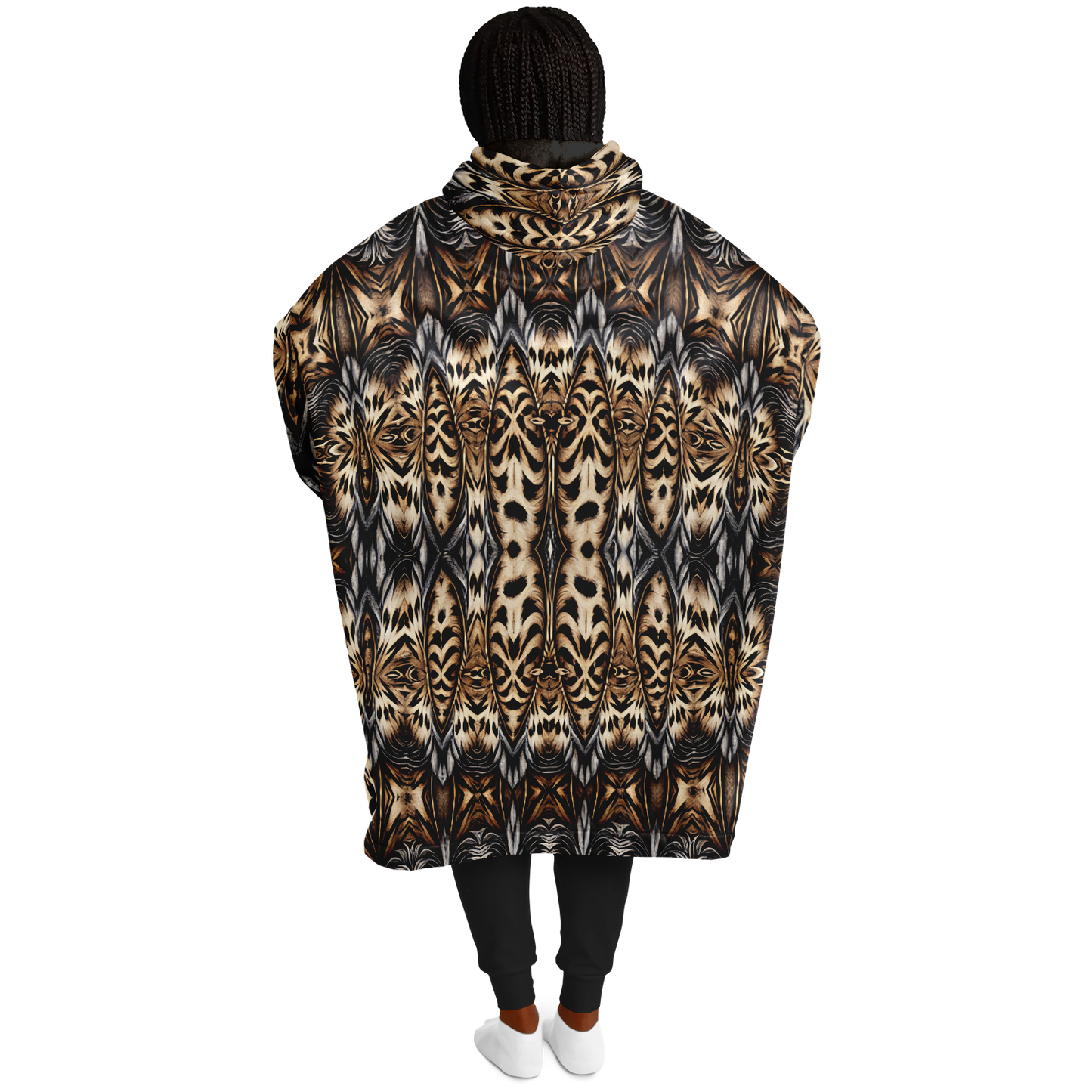 Women's Leopard Trendy Geometric Pattern All-Over Print Snug Hoodie