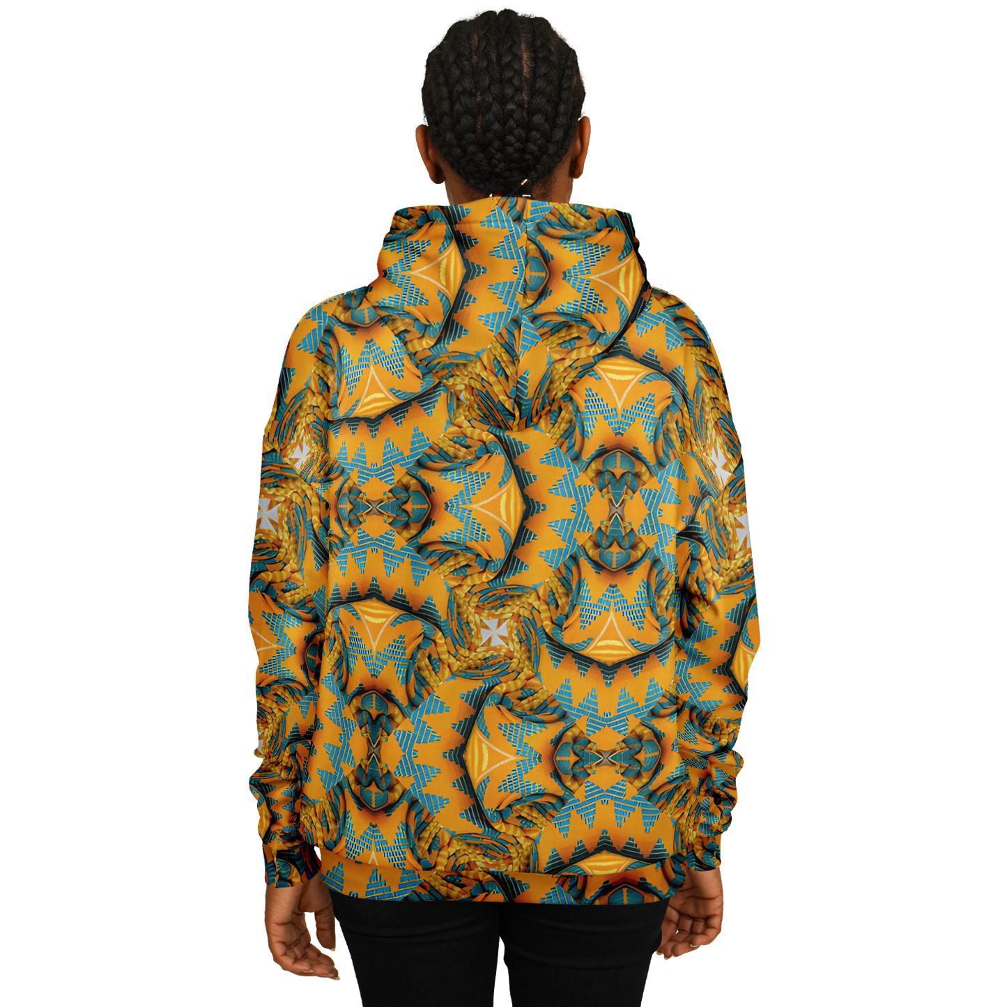 Women's Golden Kaleidoscope Pattern Heavyweight Oversized Hoodie