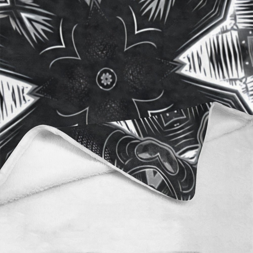 Black & White Geometric Pattern All Over print All Over Print Ultra-Soft Micro Fleece Blanket 40"x50"