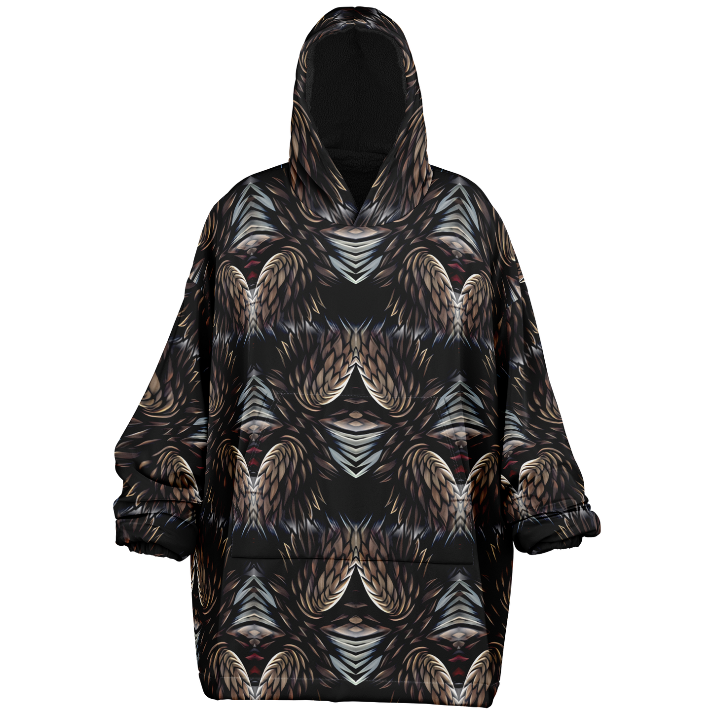 Women's Abstract Dark Kaleidoscope Pattern All Over Print Snug Hoodie