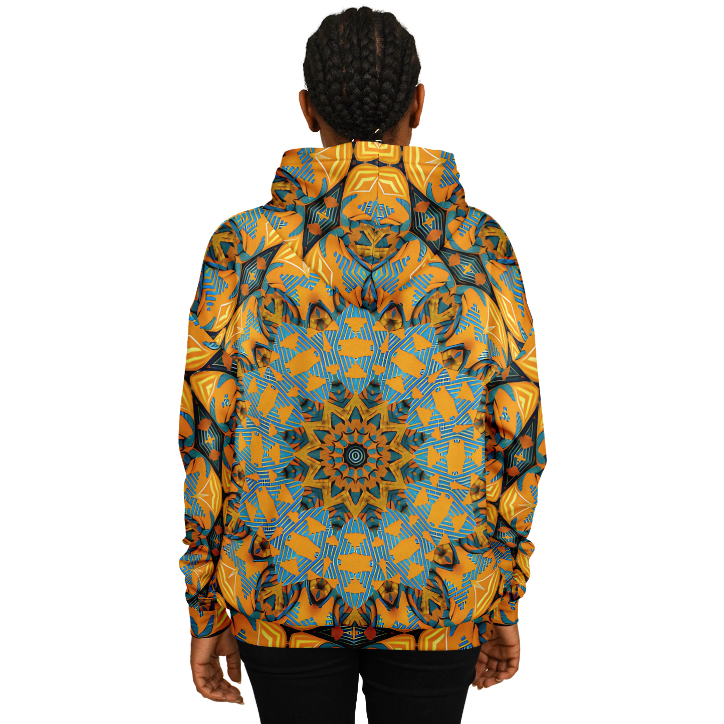 Women's Boho Mosaic Patterned Heavyweight Oversized Hoodie