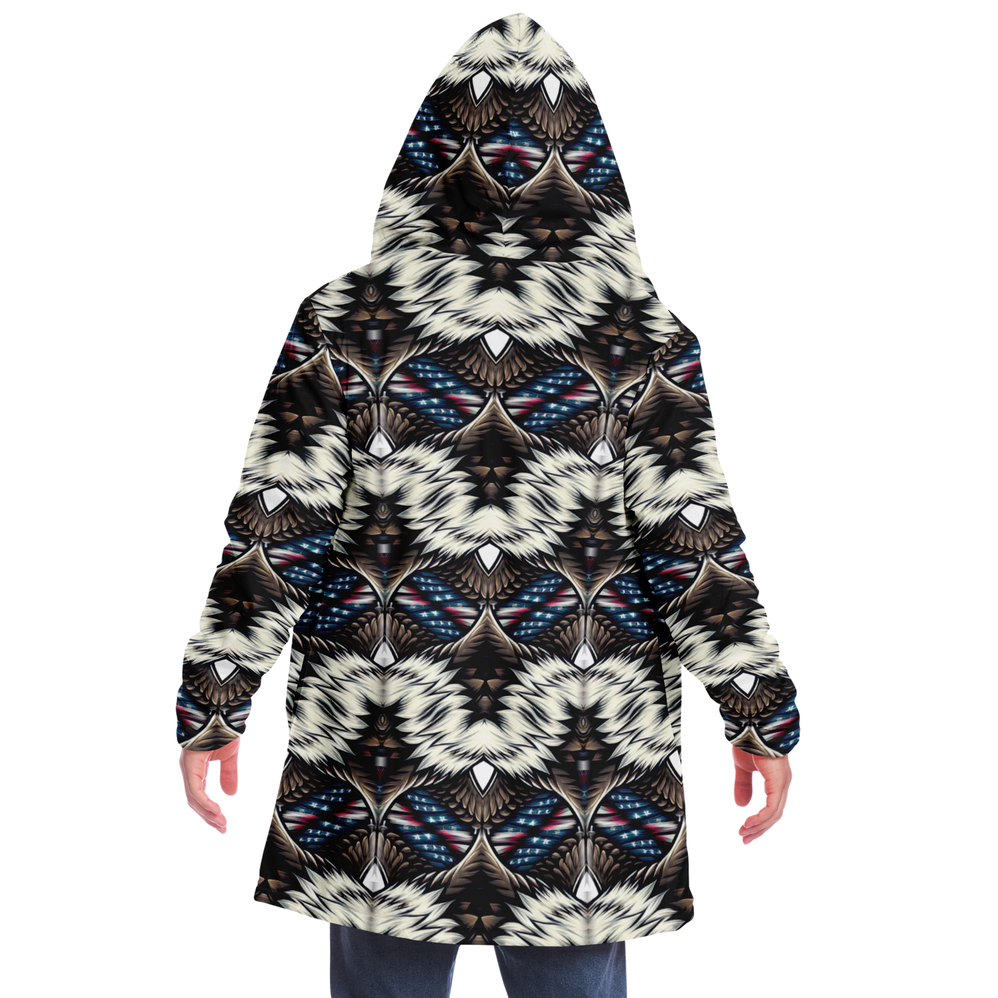 Men's Geometric Tribal Pattern All Over Print Microfleece Cloak