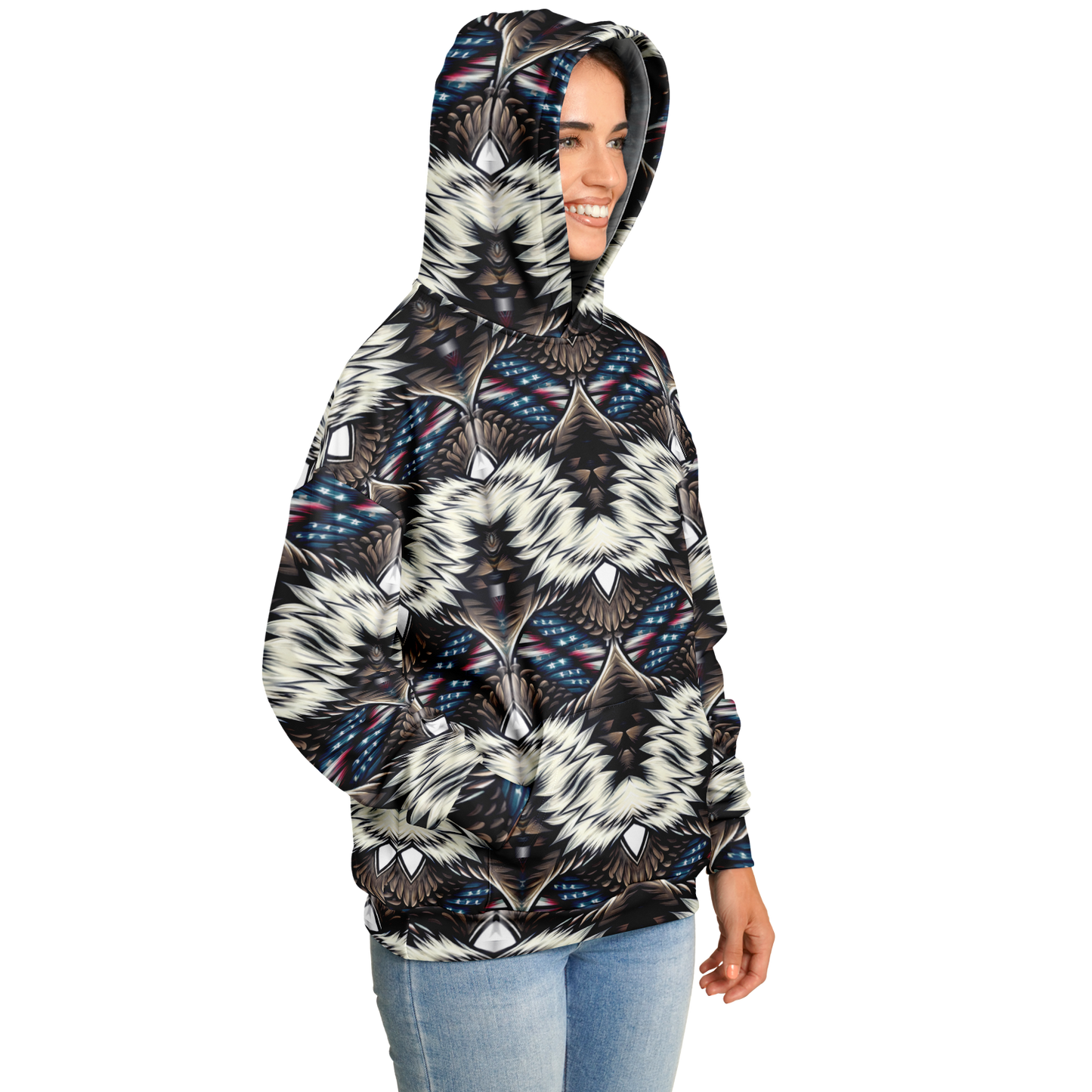 Women's Geometric Tribal Pattern All Over Print Heavyweight Oversized Hoodie