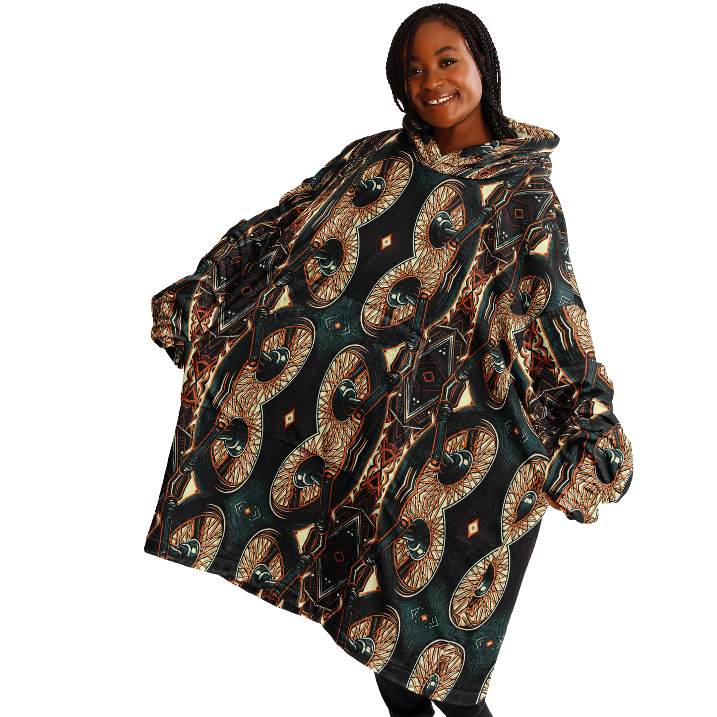 Women's Baroque Chain Pattern All Over Print Snug Hoodie Economy