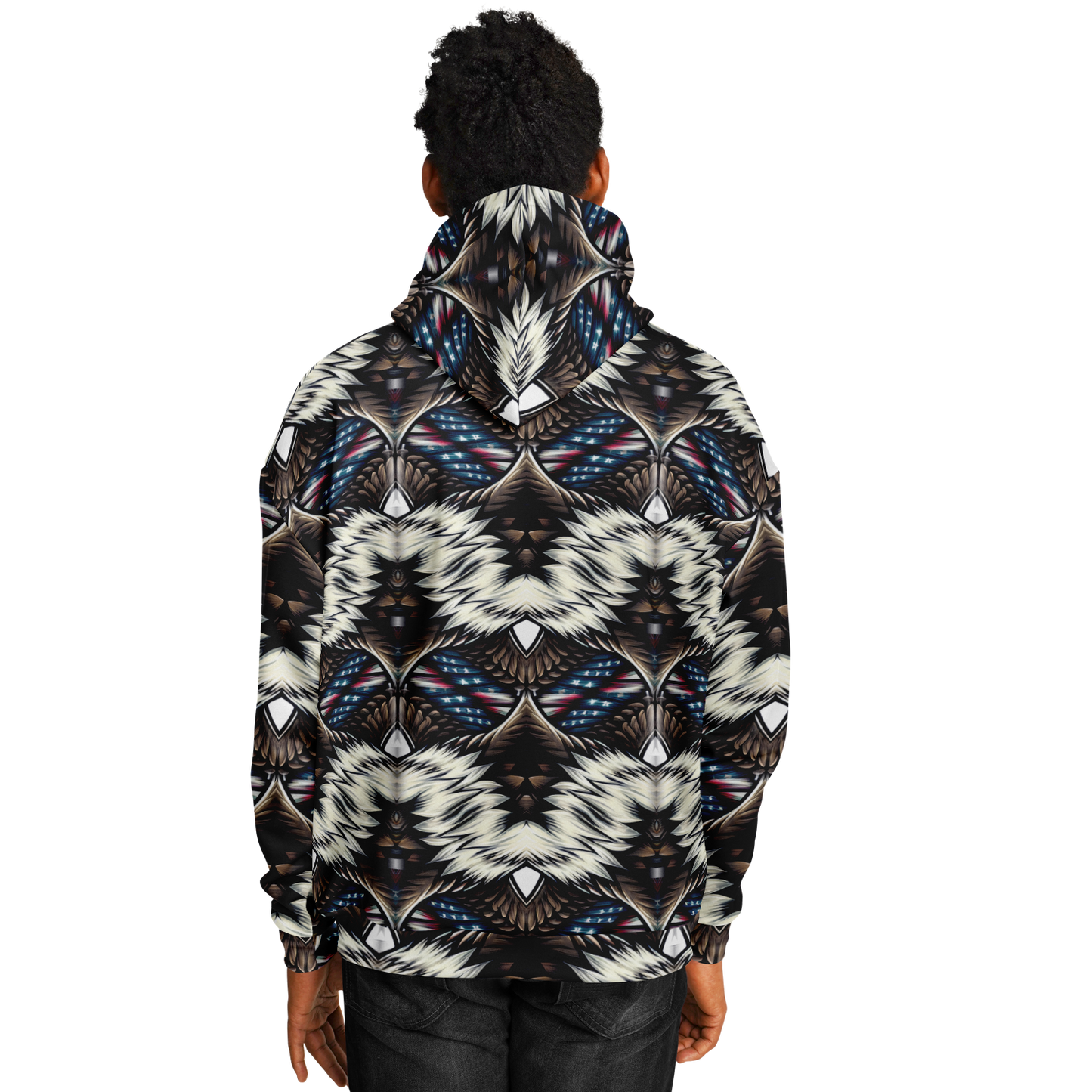 Men's Geometric Tribal Pattern All Over Print Heavyweight Oversized Hoodie