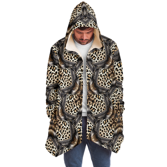 Men's Kaleidoscope Leopard Pattern All-Over Print Microfleece Cloak