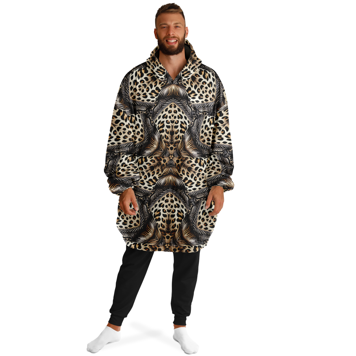 Men's Kaleidoscope Leopard  Pattern All-Over Print Snug Hoodie Snug Hoodie