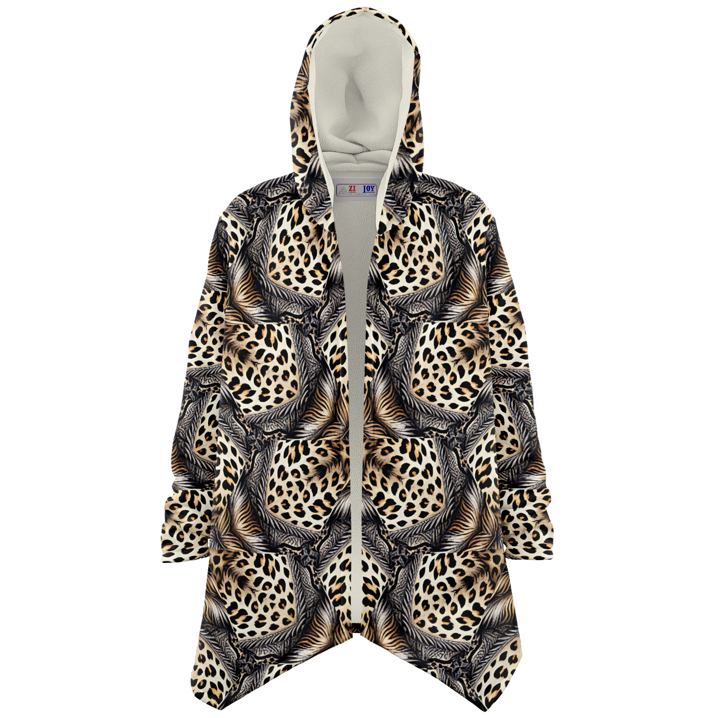 Men's Kaleidoscope Leopard Pattern All-Over Print Microfleece Cloak