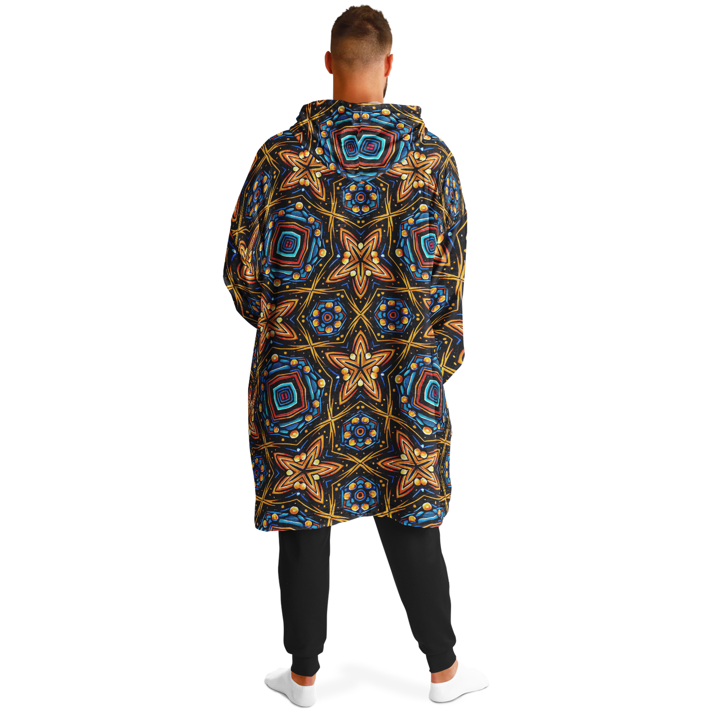 Men's Bohemian Mosaic Star Pattern All Over print Snug Hoodie Economy