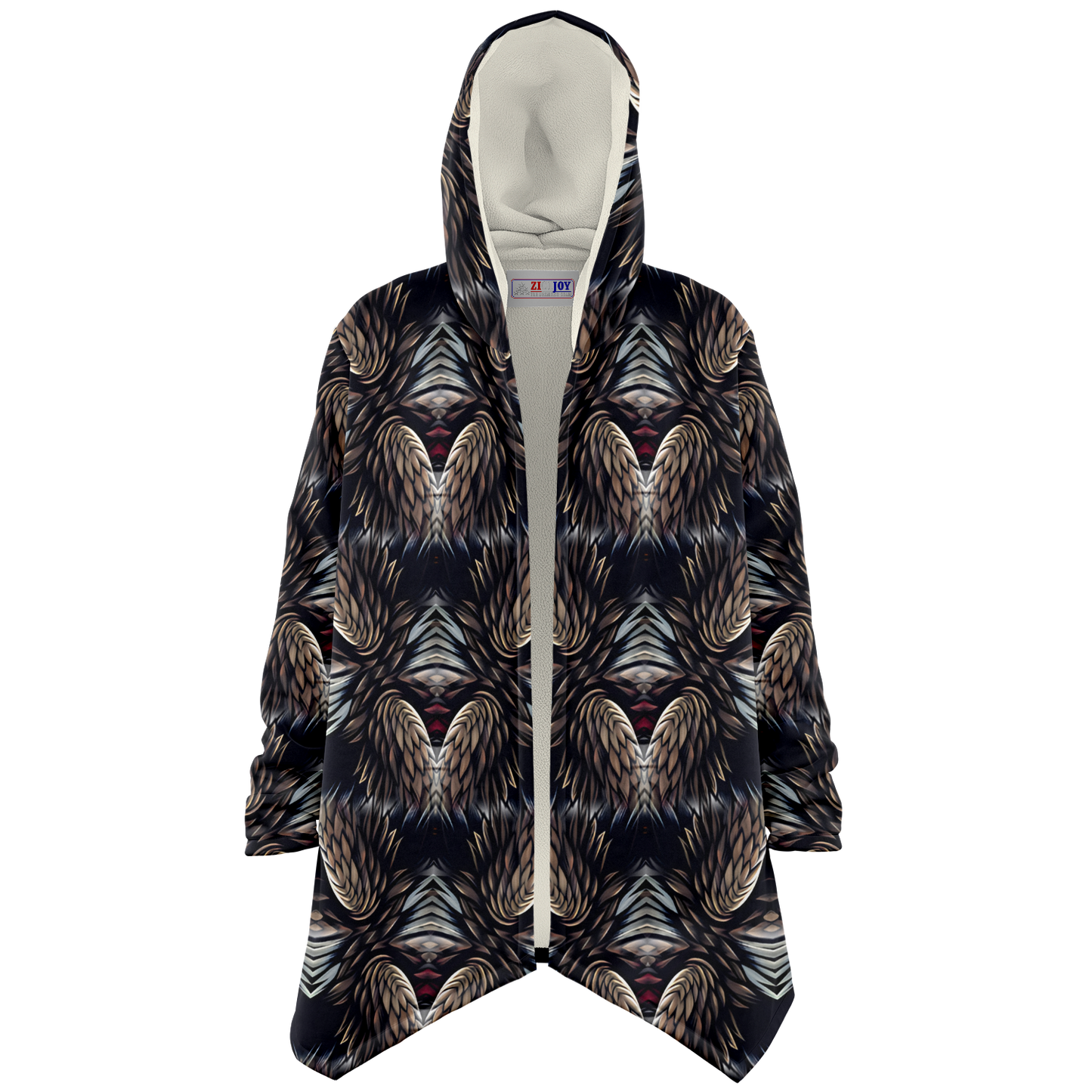 Women's Abstract Dark Kaleidoscope Pattern All Over Print Microfleece Cloak