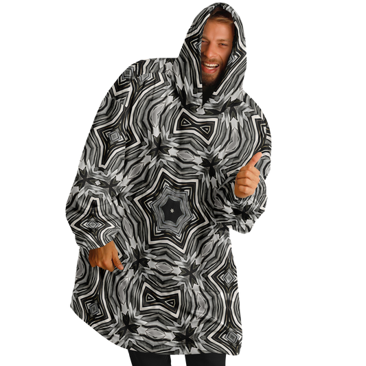 Men's Monochrome Kaleidoscope Pattern Snug Hoodie