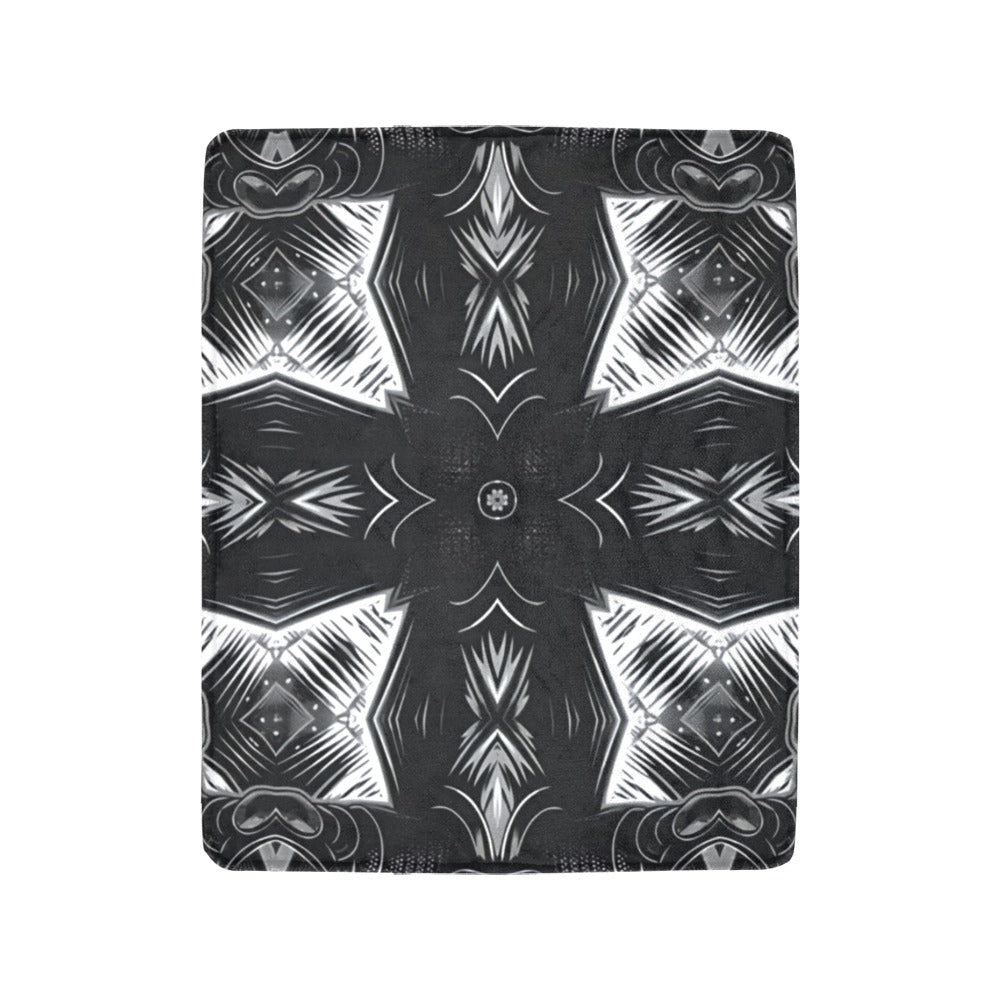 Black & White Geometric Pattern All Over print All Over Print Ultra-Soft Micro Fleece Blanket 40"x50"