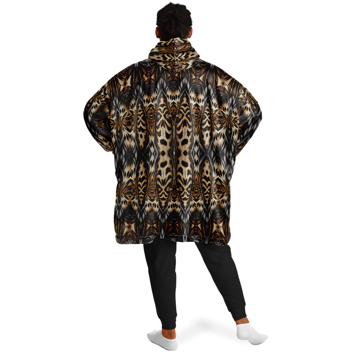 Men's Leopard Trendy Geometric Pattern All-Over Print  Snug Hoodie