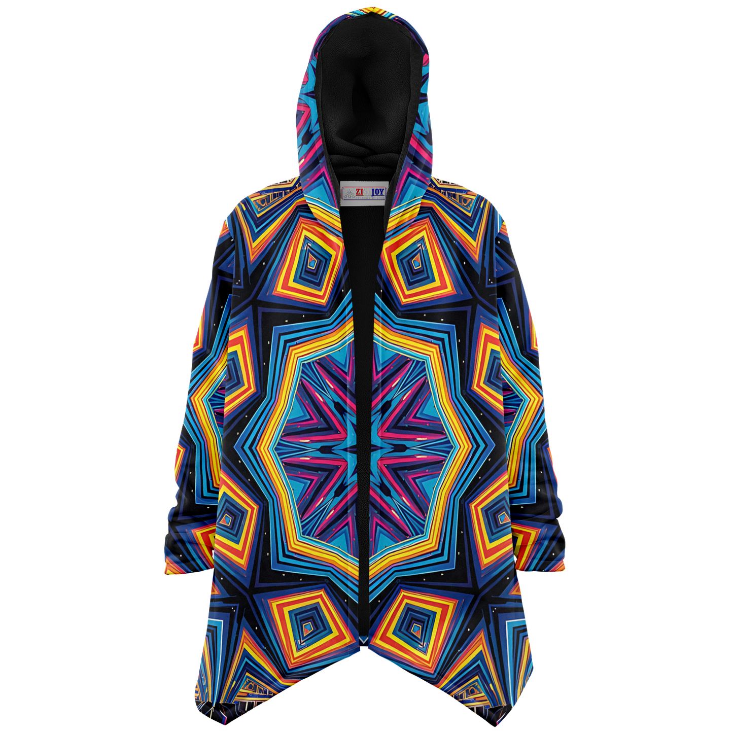 Women's Kaleidoscope Geometric Pattern All Over Print Microfleece Cloak