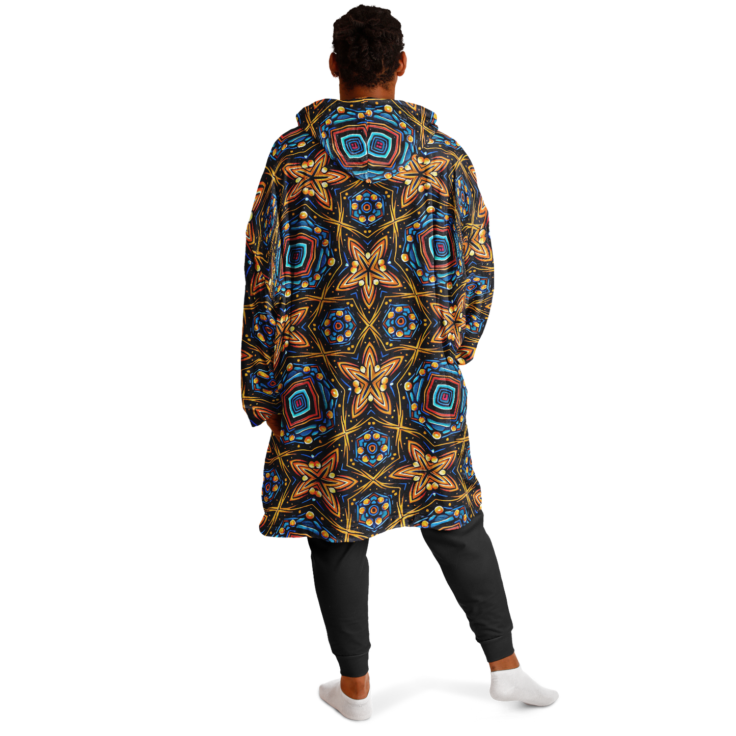 Men's Bohemian Mosaic Star Pattern All Over print Snug Hoodie Economy