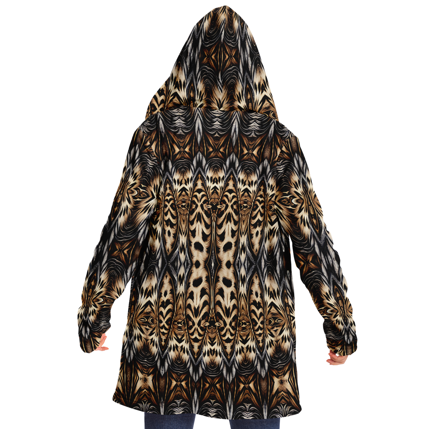 Women's Leopard Trendy Geometric Pattern All-Over Print Microfleece Cloak