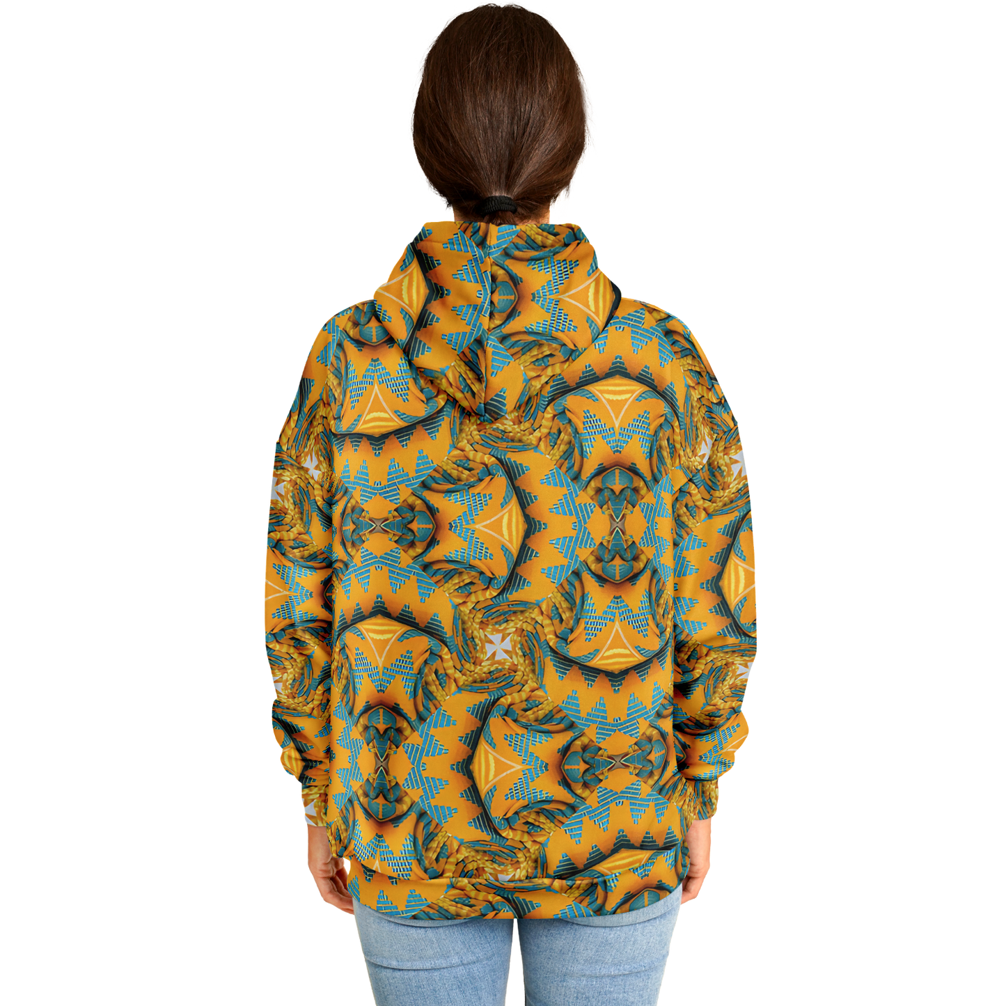 Women's Golden Kaleidoscope Pattern Heavyweight Oversized Hoodie