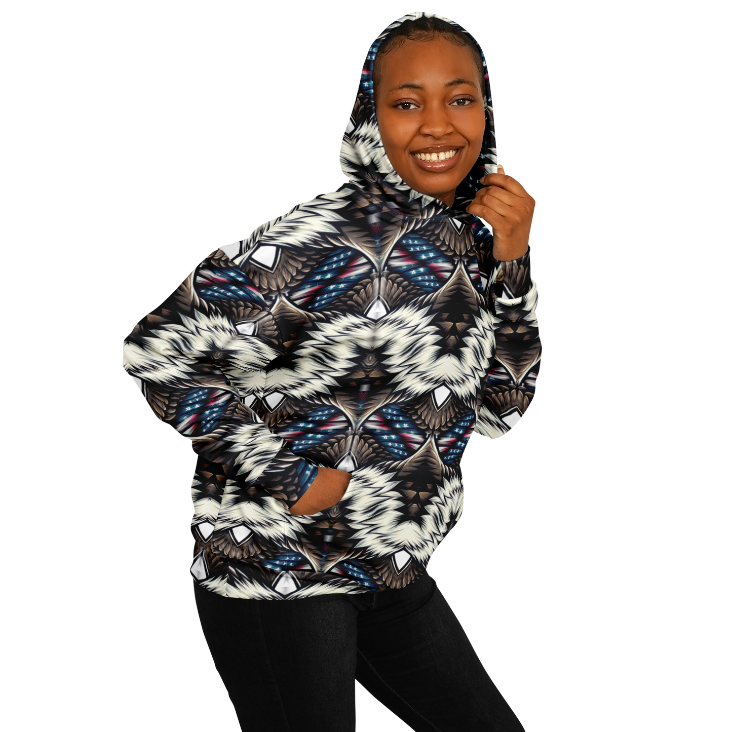 Women's Geometric Tribal Pattern All Over Print Heavyweight Oversized Hoodie