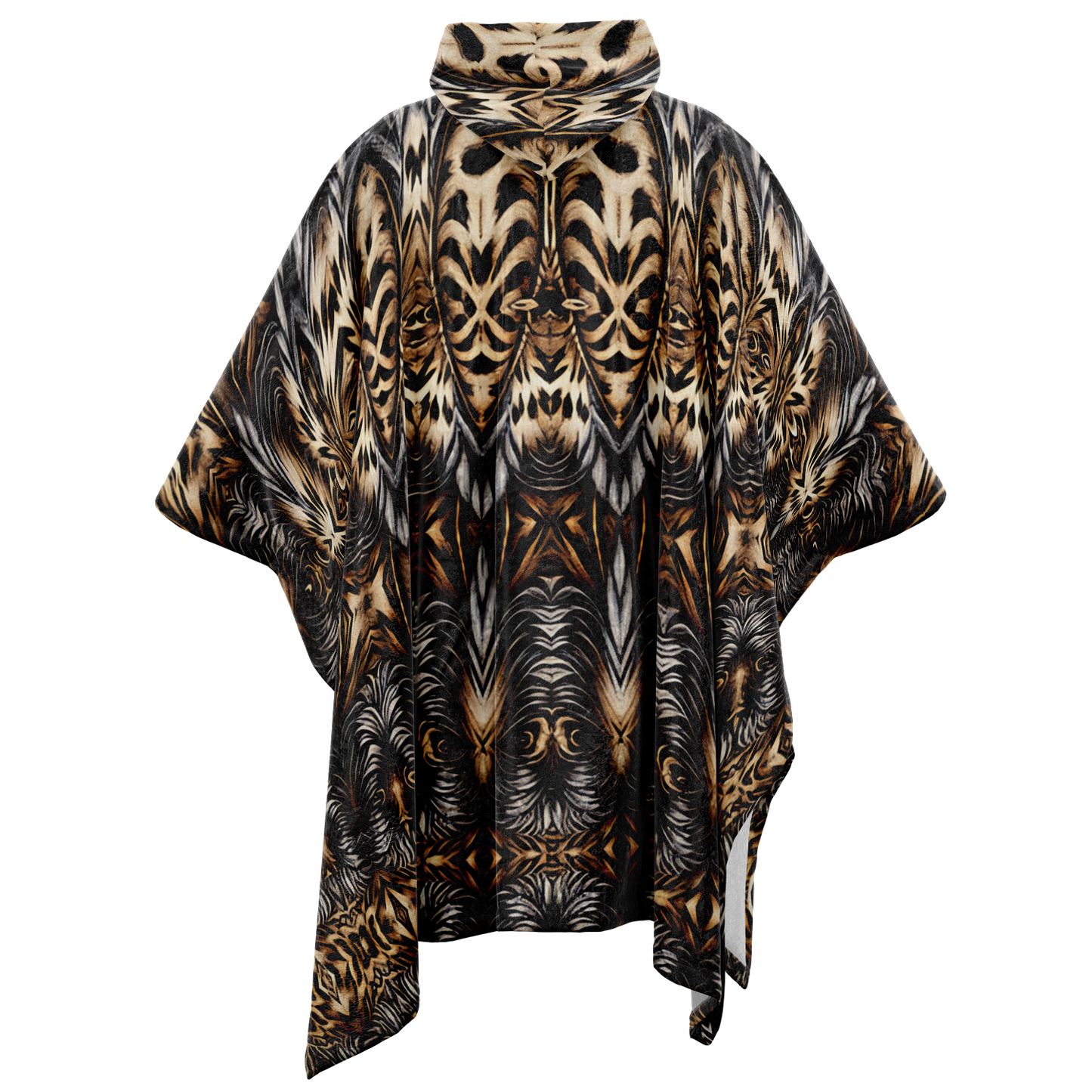 Men's Leopard Trendy Geometric Pattern All-Over Print Flannel Blanket Poncho