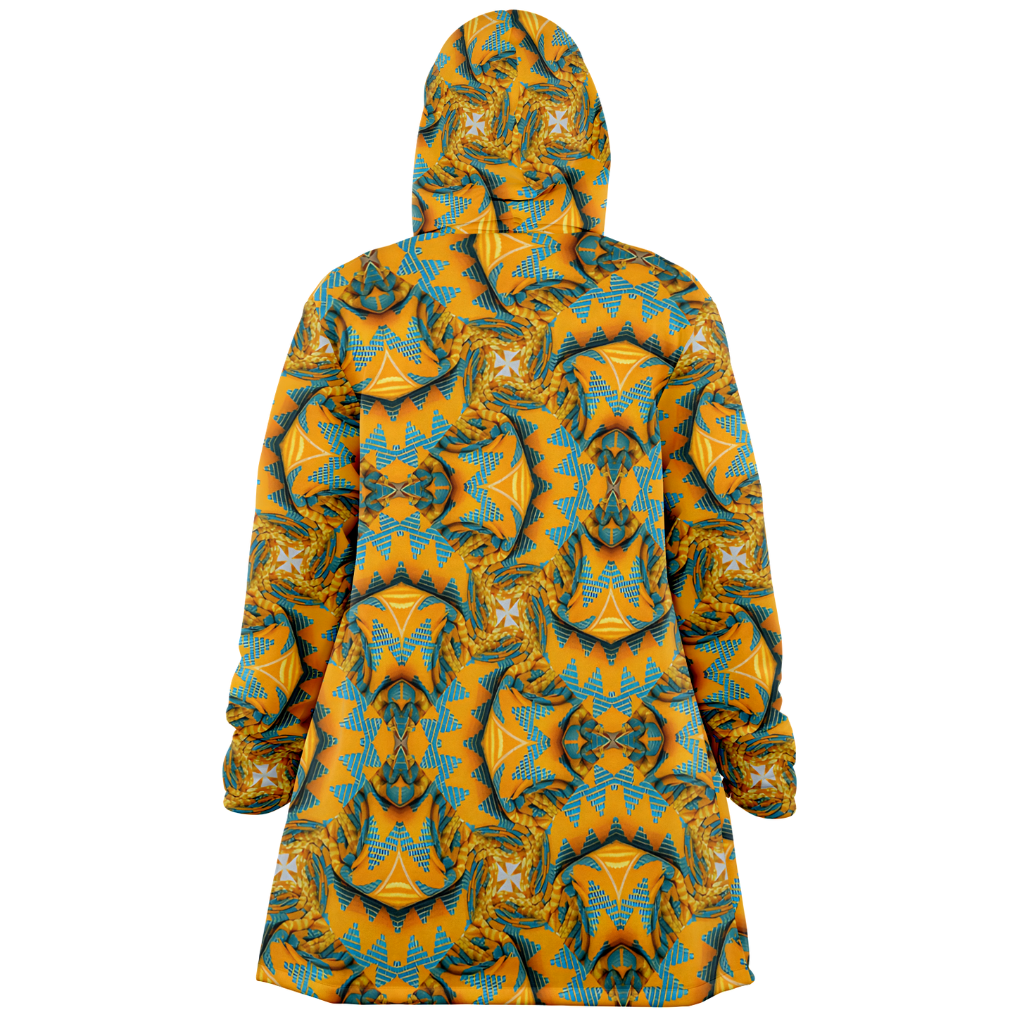 Men's Golden Kaleidoscope Pattern Microfleece Cloak