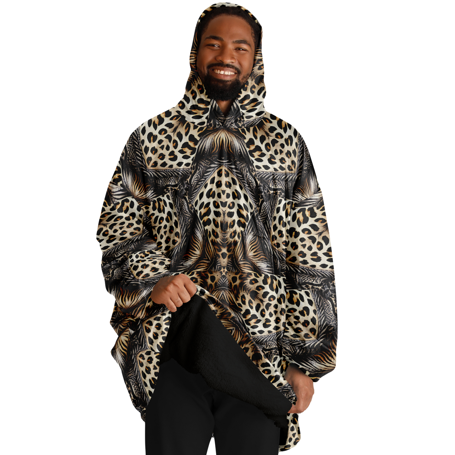 Men's Kaleidoscope Leopard  Pattern All-Over Print Snug Hoodie Snug Hoodie