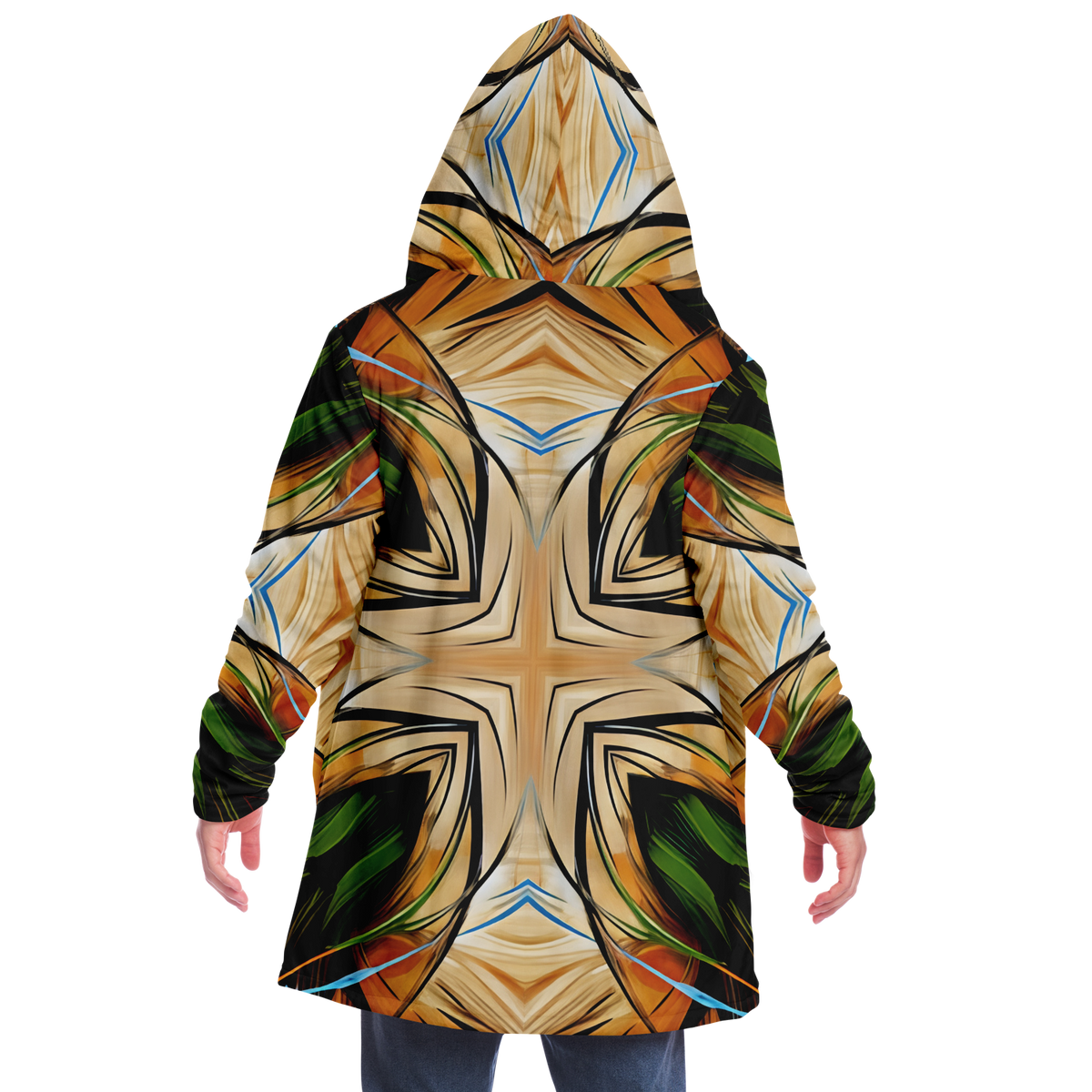 Men's Geometric Kaleidoscope Pattern Design All Over Print Microfleece Cloak
