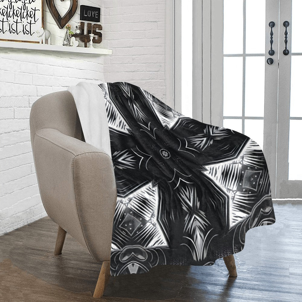 Black & White Geometric Pattern All Over print All Over Print Ultra-Soft Micro Fleece Blanket 40"x50"