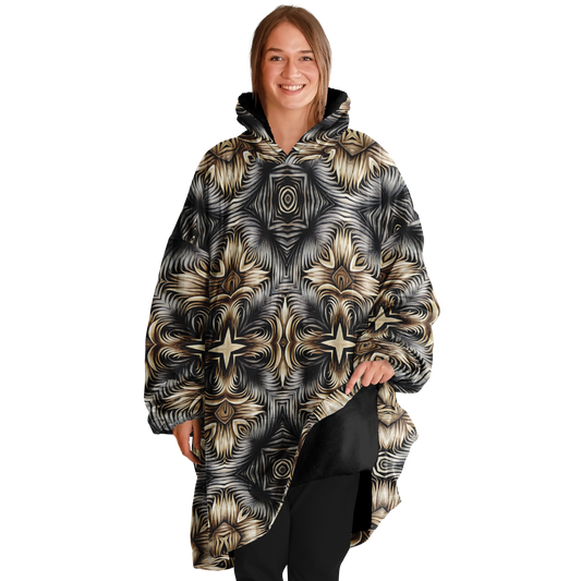Women's Neutral Geometric Floral Pattern All Over print Snug Hoodie