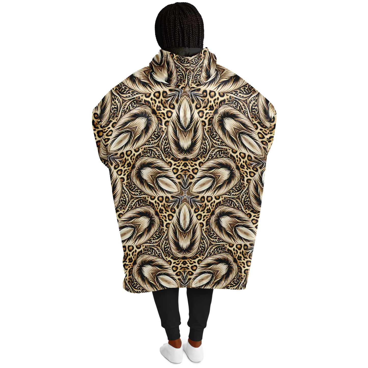 Women's Leopard Kaleidoscope Pattern All-Over Print Snug Hoodie