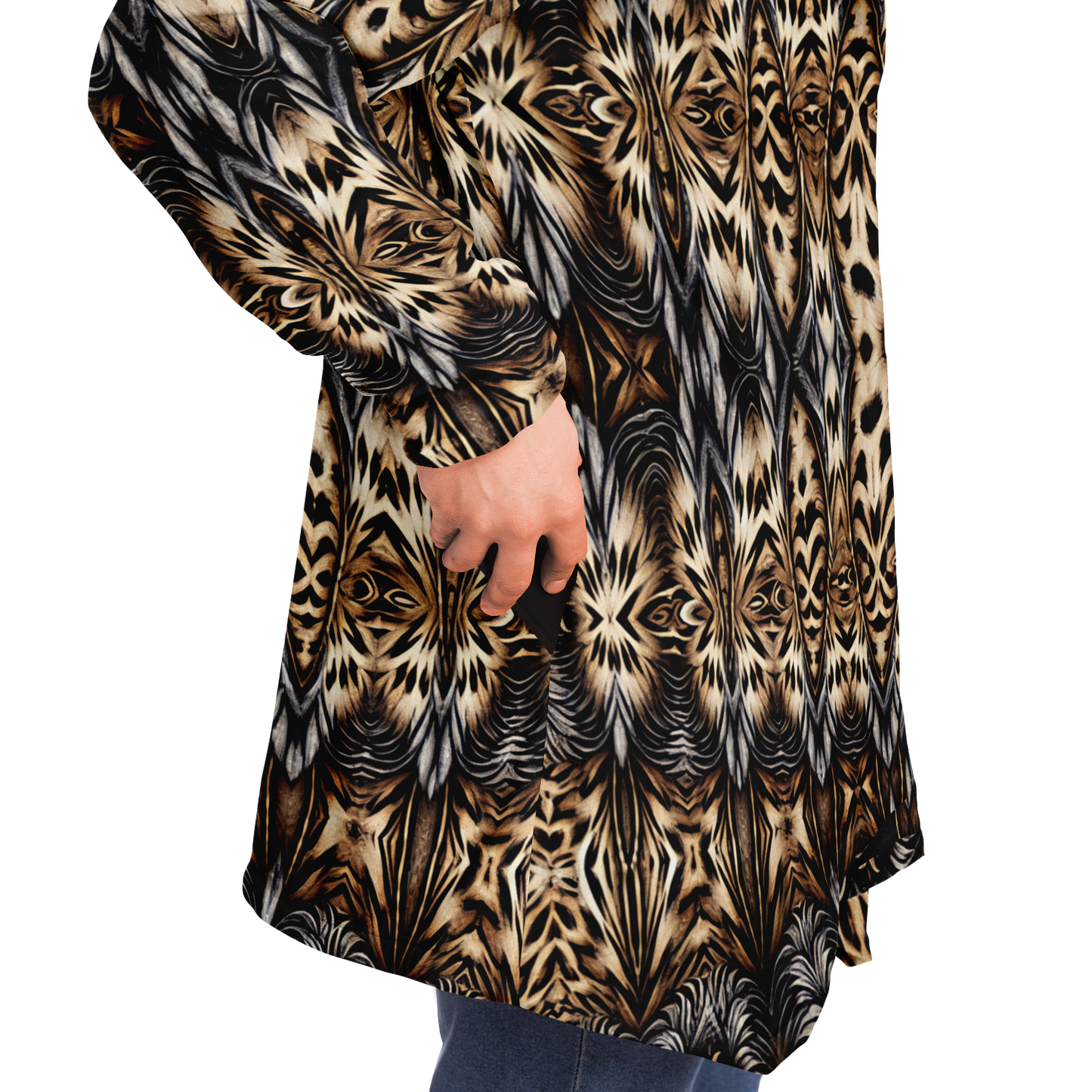Men's Leopard Trendy Geometric Pattern All-Over Print Microfleece Cloak
