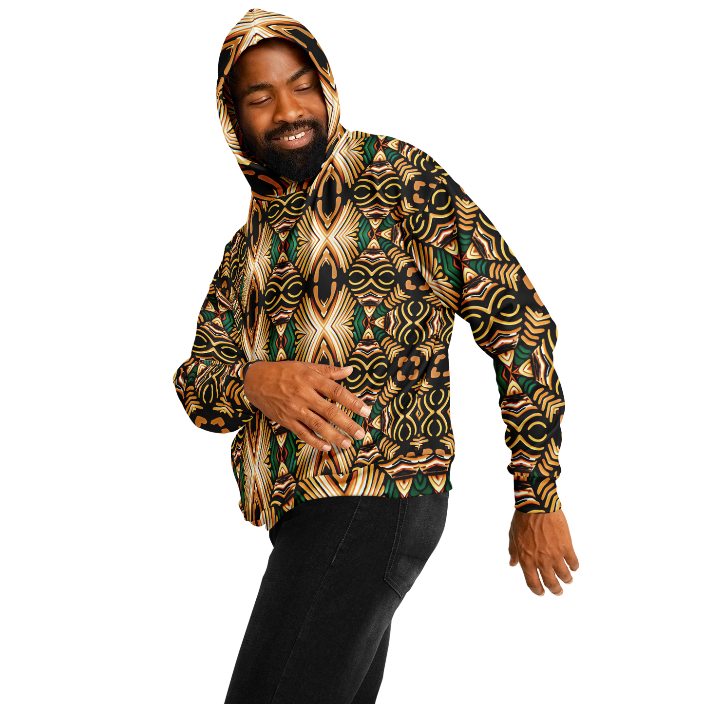 Men's Tribal Geometric Print Heavyweight Oversized Hoodie