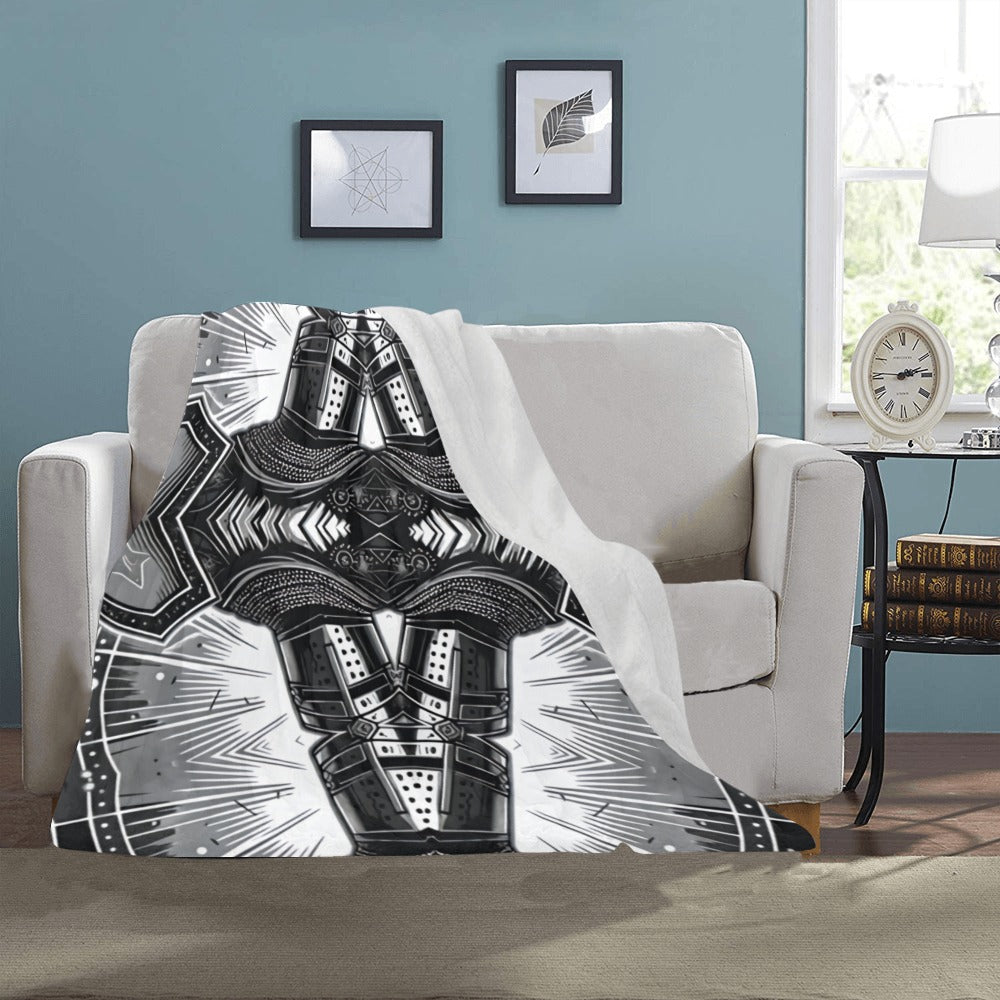 Classic Black & White Geometric Pattern All Over Print All Over Print Ultra-Soft Micro Fleece Blanket 40"x50"