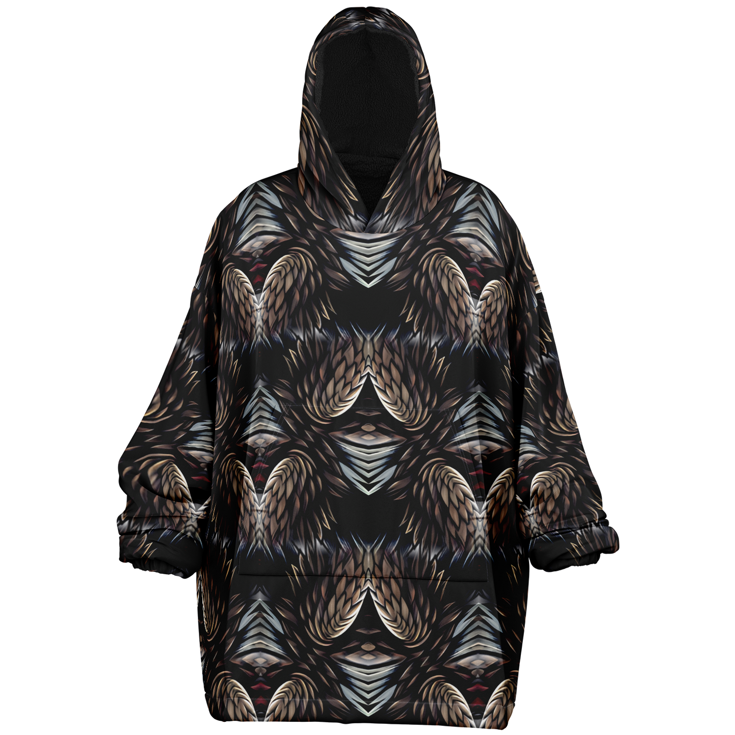 Men's Abstract Dark Kaleidoscope Pattern All Over Print Snug Hoodie