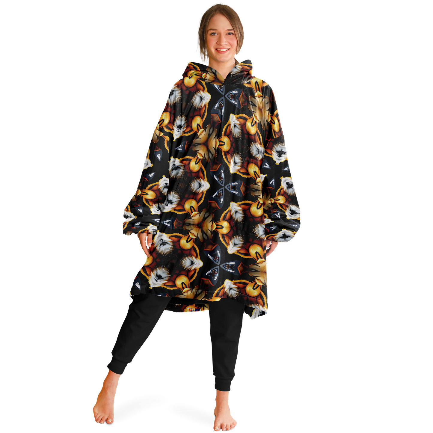 Women's Golden Kaleidoscope Pattern Snug Hoodie