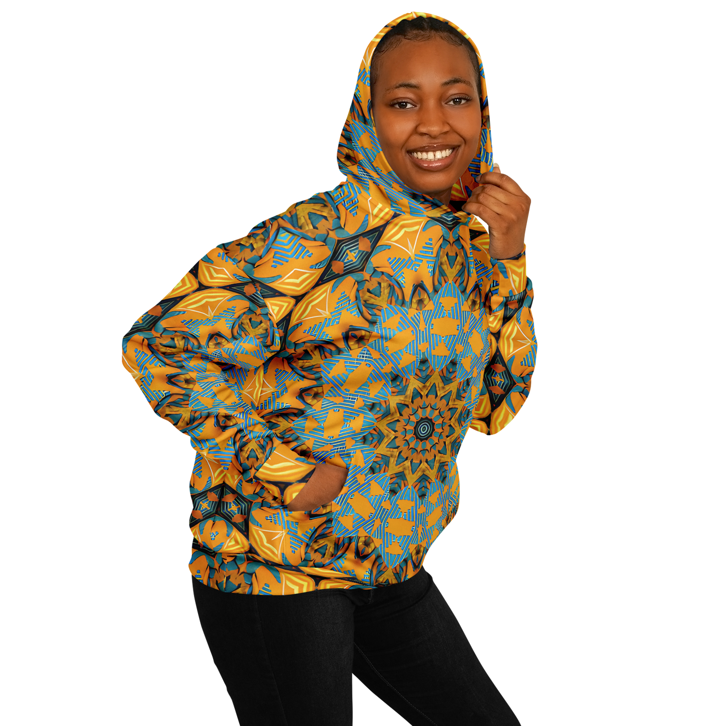 Women's Boho Mosaic Patterned Heavyweight Oversized Hoodie