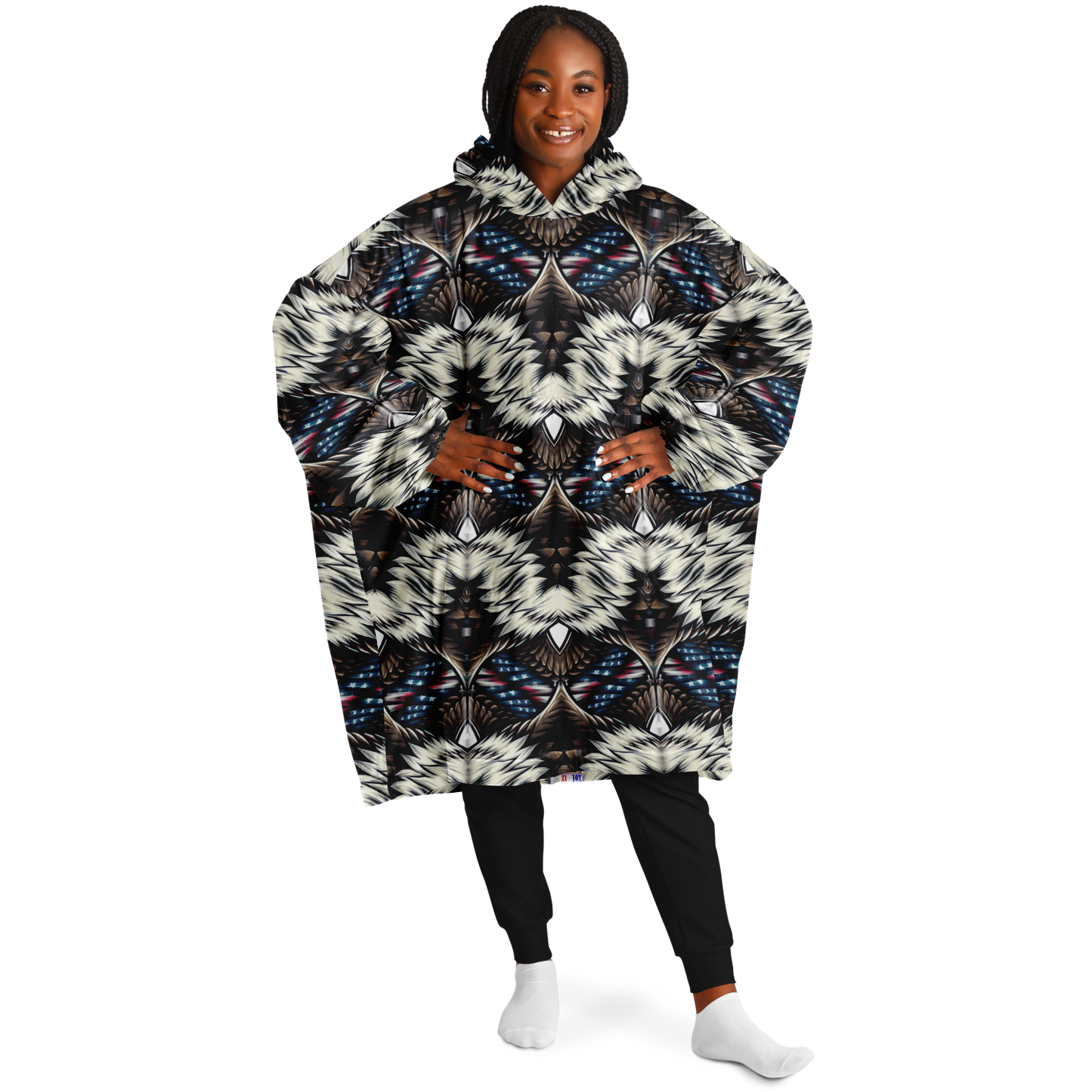 Women's Geometric Tribal Pattern All Over Print Snug Hoodie