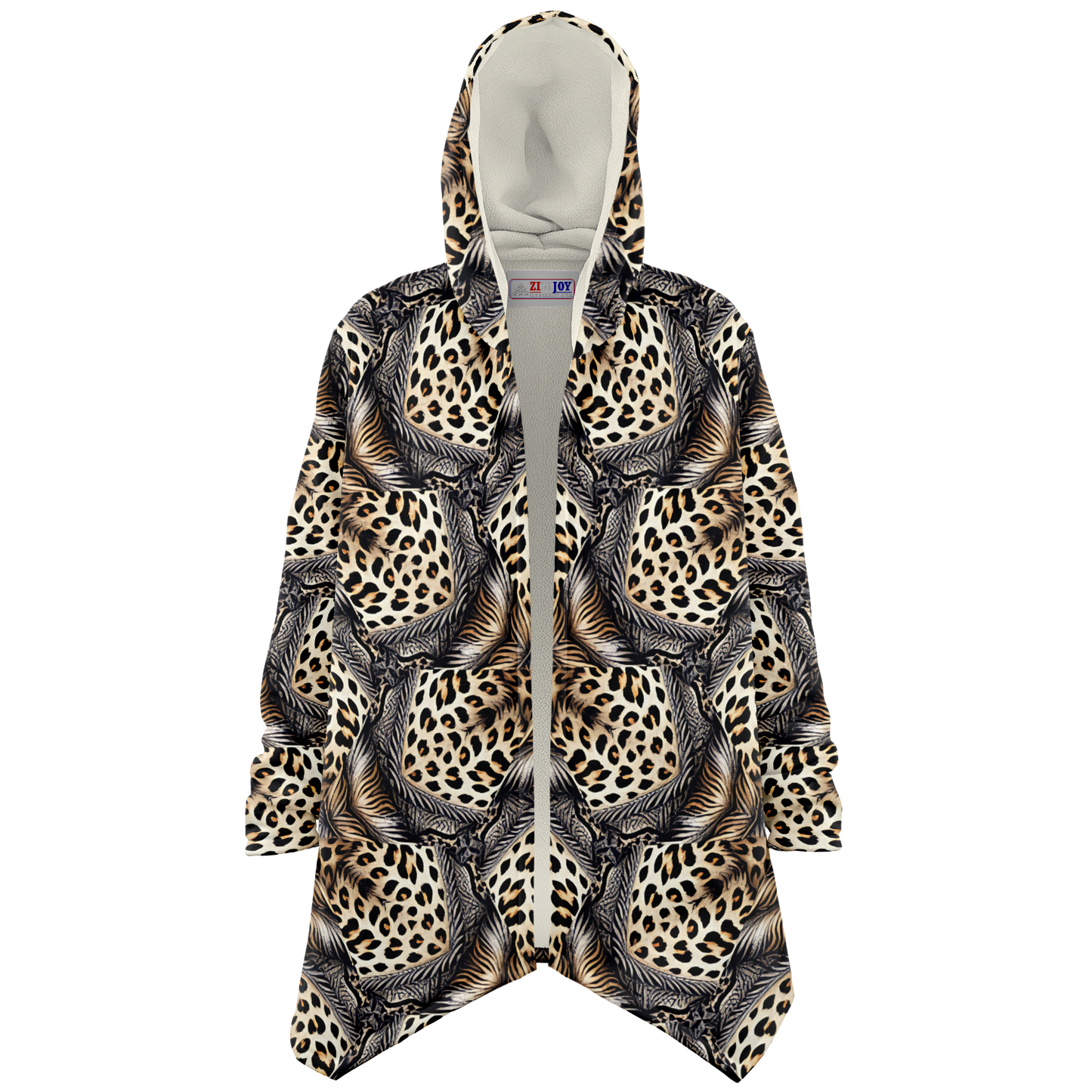 Women's Kaleidoscope Leopard Pattern All-Over Print Microfleece Cloak