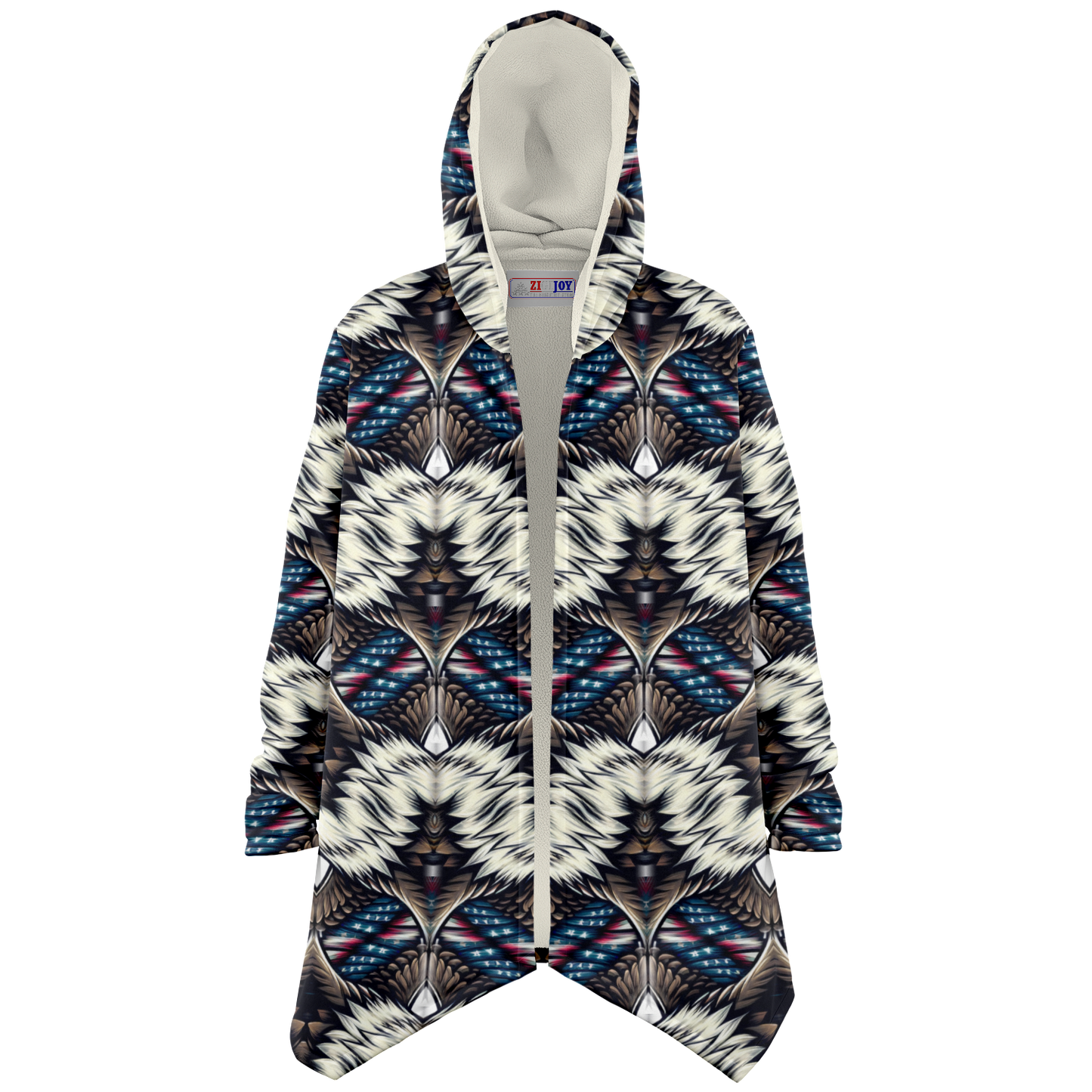 Women's Bold Geometric Pattern All-Over Print Microfleece Cloak