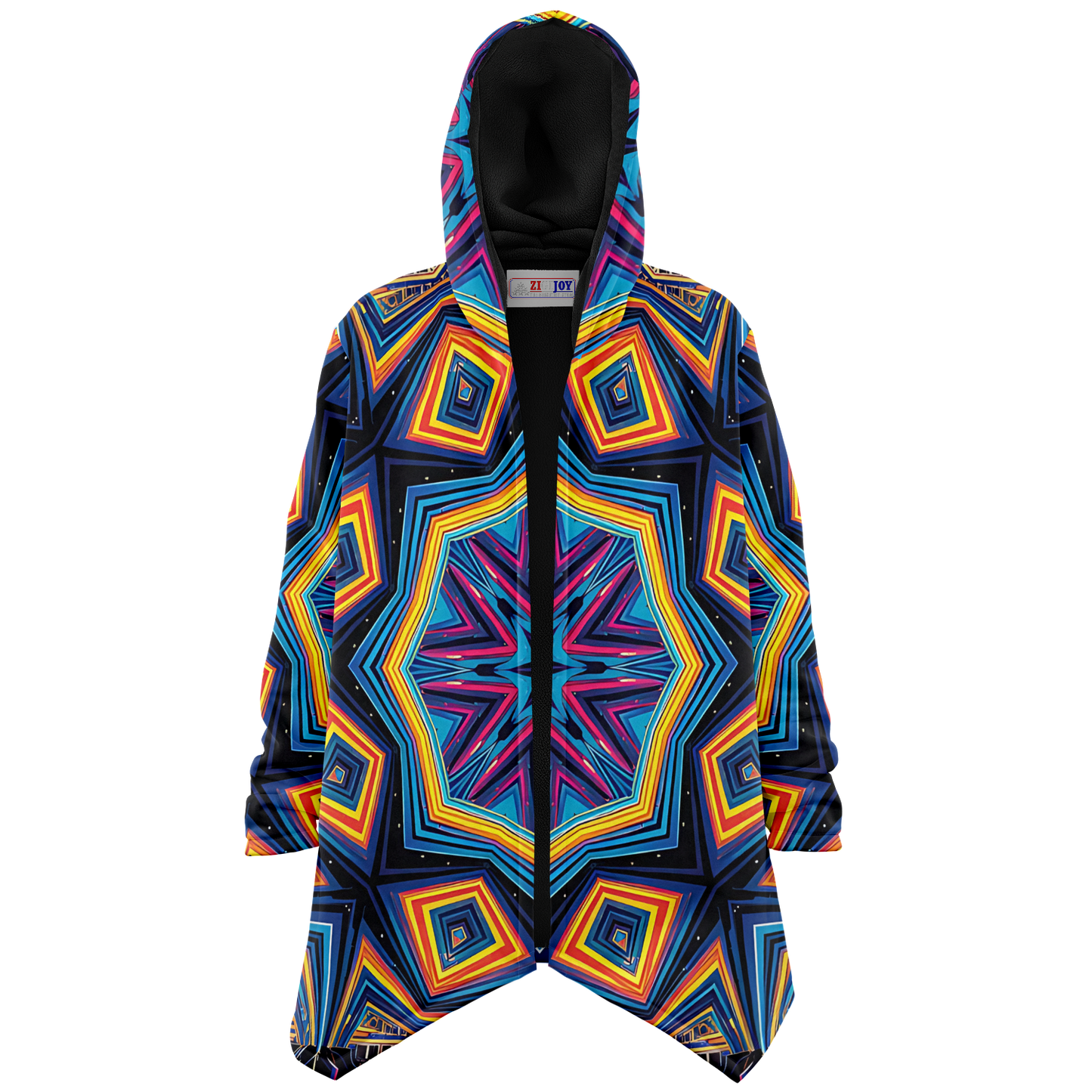 Men's Kaleidoscope Geometric Pattern All Over Print Microfleece Cloak