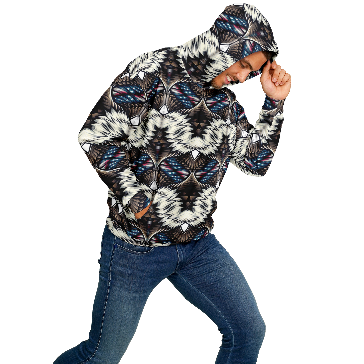 Men's Geometric Tribal Pattern All Over Print Heavyweight Oversized Hoodie