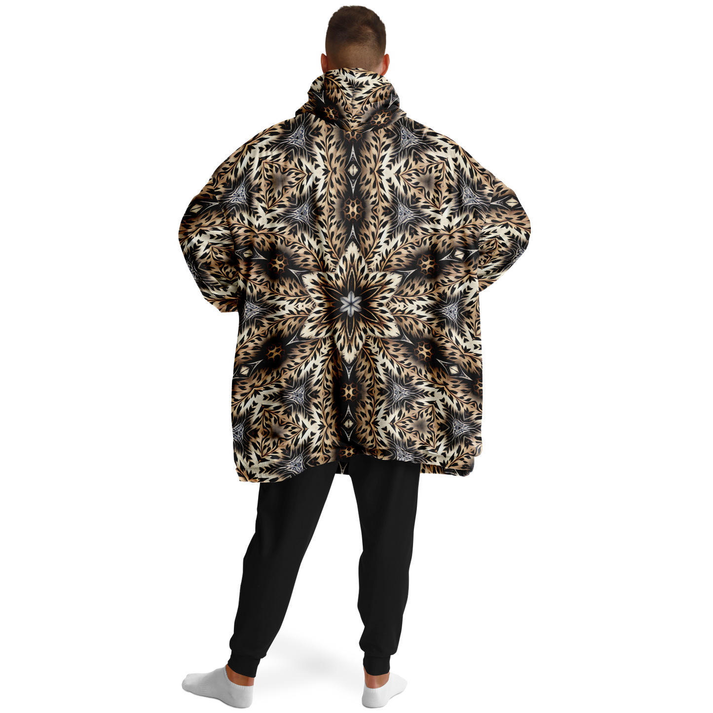 Men's Leopard Kaleidoscope Pattern All-Over Print Snug Hoodie